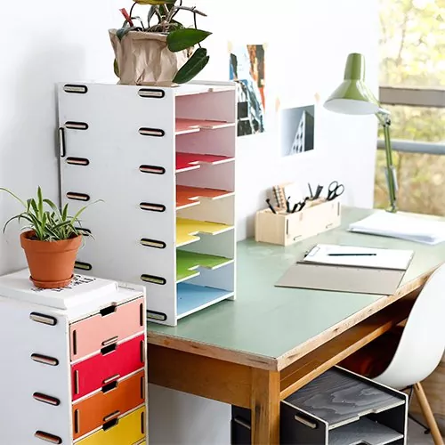 6er Tower | Ablagemodul weiß Regenbogen